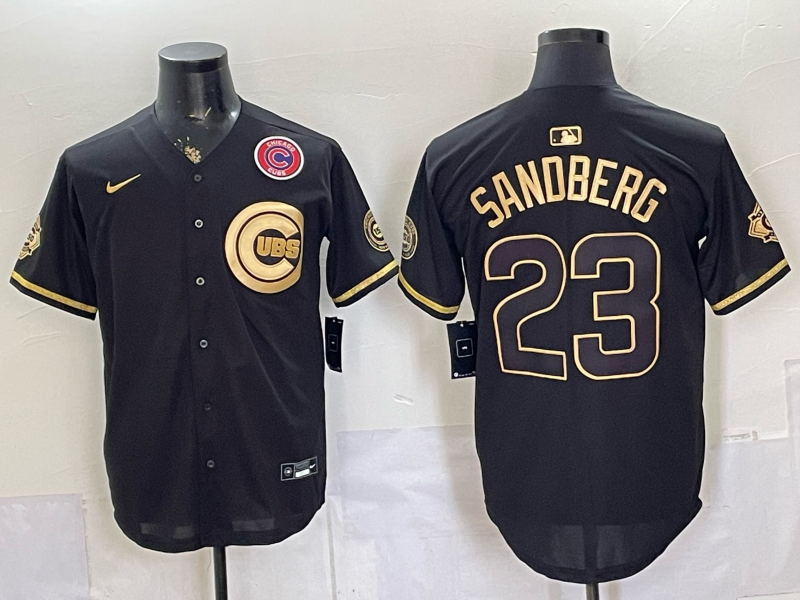 Men 2026 Chicago Cubs #23 Sandberg black Game Nike MLB Jersey 0529354